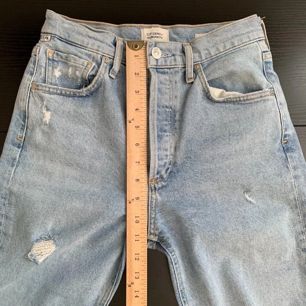 Citizens of Humanity  JOLENE High Rise Jeans Distressed Button Fly Women's 25‎